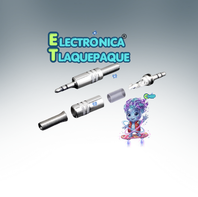 CONECTOR PLUG METÁLICO de AUDIO ESTÉREO 3.5mm con RESORTE para SOLDAR / MODELO. CPM35 - Imagen 5