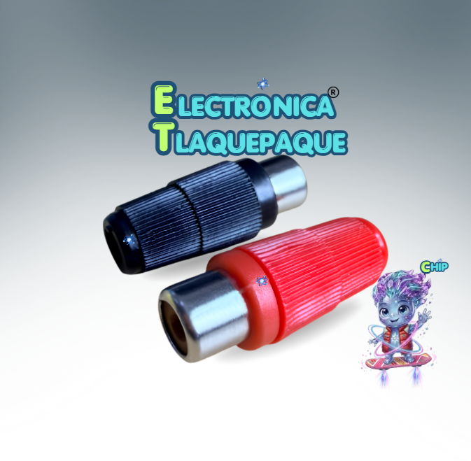 CONECTOR NEGRO & ROJO, PLUG RCA (HEMBRA) PLÁSTICO, para SOLDAR / MODELO. CPRC19 - Image 2