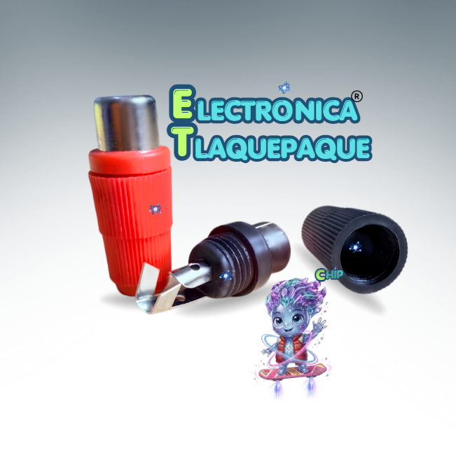 CONECTOR NEGRO & ROJO, PLUG RCA (HEMBRA) PLÁSTICO, para SOLDAR / MODELO. CPRC19 - Image 3