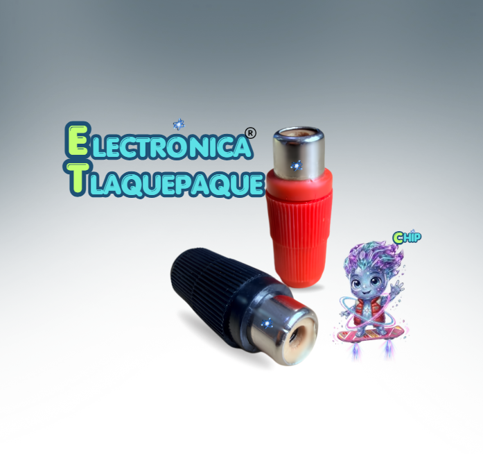 CONECTOR NEGRO & ROJO, PLUG RCA (HEMBRA) PLÁSTICO, para SOLDAR / MODELO. CPRC19 - Image 4