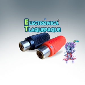 CONECTOR NEGRO & ROJO, PLUG RCA (HEMBRA) PLÁSTICO, para SOLDAR / MODELO. CPRC19
