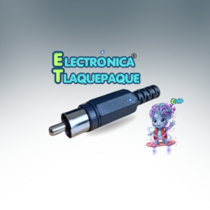 CONECTOR NEGRO, PLUG RCA (MACHO) PLÁSTICO, con RESORTE para SOLDAR / MODELO. CPRE18