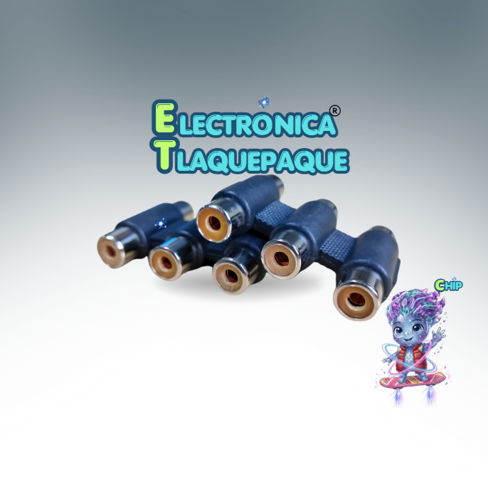 CONECTOR, PLÁSTICO, COPLE, TRIPLE UNION, RCA, HEMBRA a HEMBRA / MODELO. CPTR603 - Imagen 4