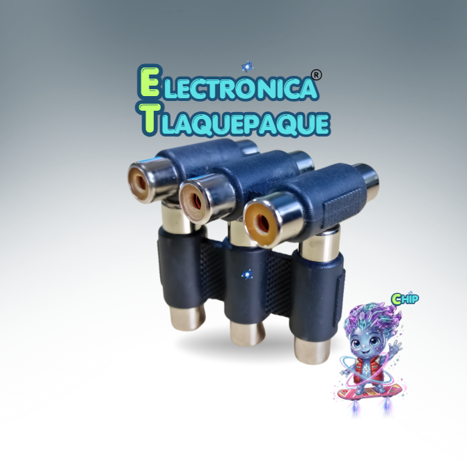 CONECTOR, PLÁSTICO, COPLE, TRIPLE UNION, RCA, HEMBRA a HEMBRA / MODELO. CPTR603 - Imagen 5