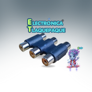 CONECTOR, PLÁSTICO, COPLE, TRIPLE UNION, RCA, HEMBRA a HEMBRA / MODELO. CPTR603