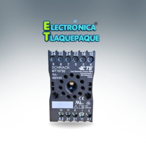 BASE CONECTOR HEMBRA SCHRACK  para RELEVADOR MULTIMODO, 11 PINES, 10A 400VAC, MONTAJE RIEL DIN/ MODELO. MT78750